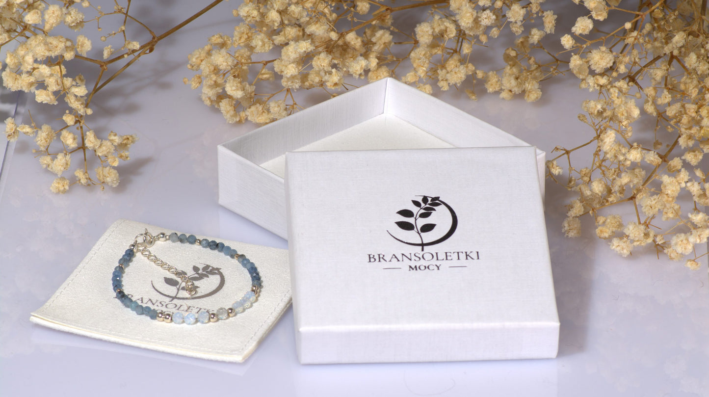 Bransoletka z akwamarynu i opalitu
