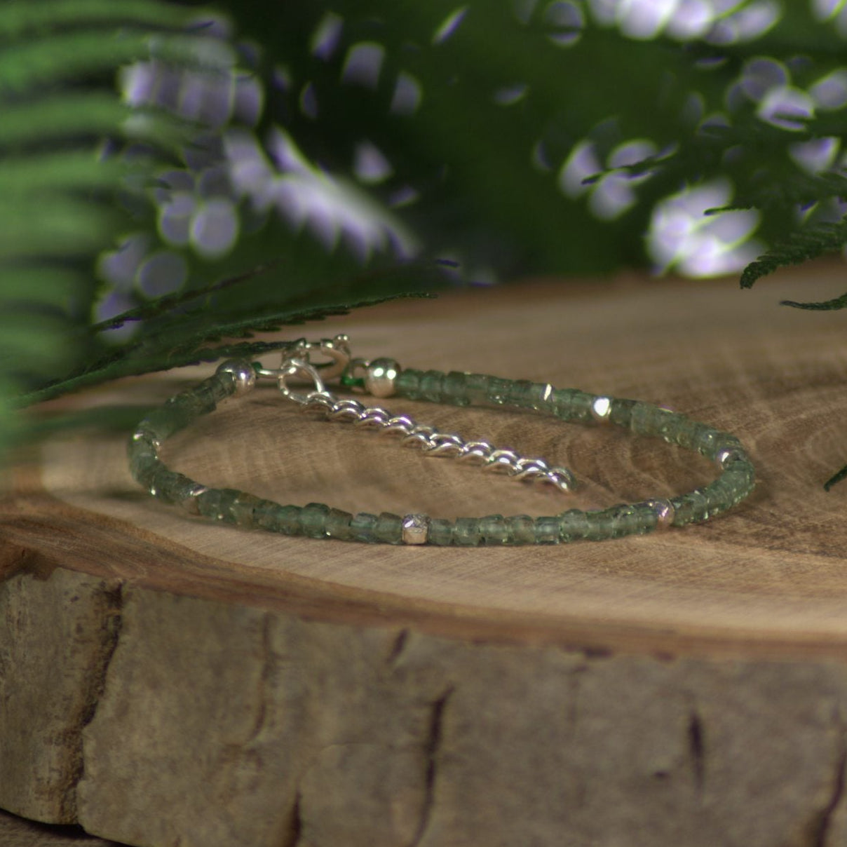 Branzoletka z zielonego apatytu